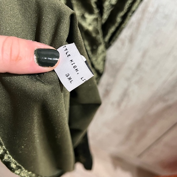 Little High Little Low Liv Velvet Mini Dress in colour Muck - Picture 3 of 5